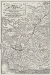 Seat of War in the Crimea, Map of the Country between Simpheropol and Baidar to Illustrate the Movements of the Allied and Russian Armies